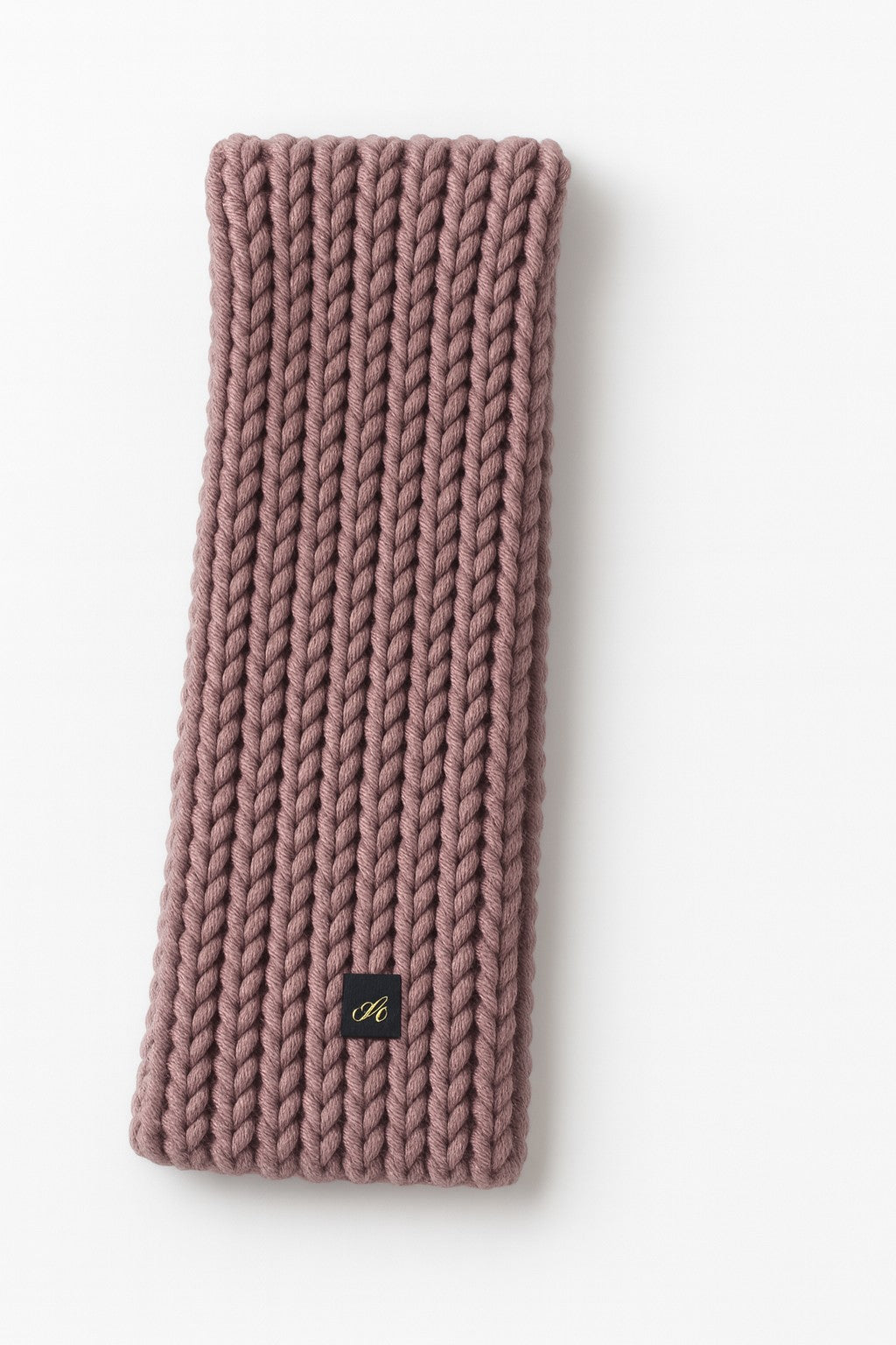 Admay Dusty Rose handmade crochet scarf, double-yarn texture, soft handmade warmth, and handcrafted luxury finish.