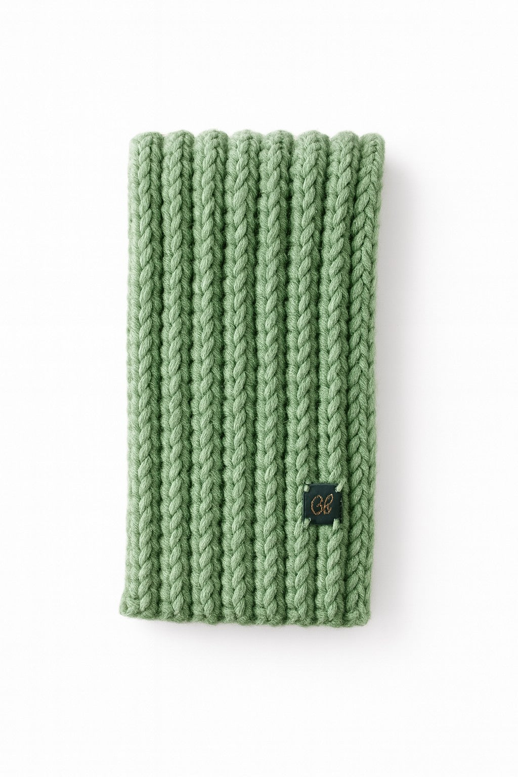 Admay Sage Mist handmade crochet scarf with double-yarn craftsmanship, elegant handmade warmth, and serene luxury feel.